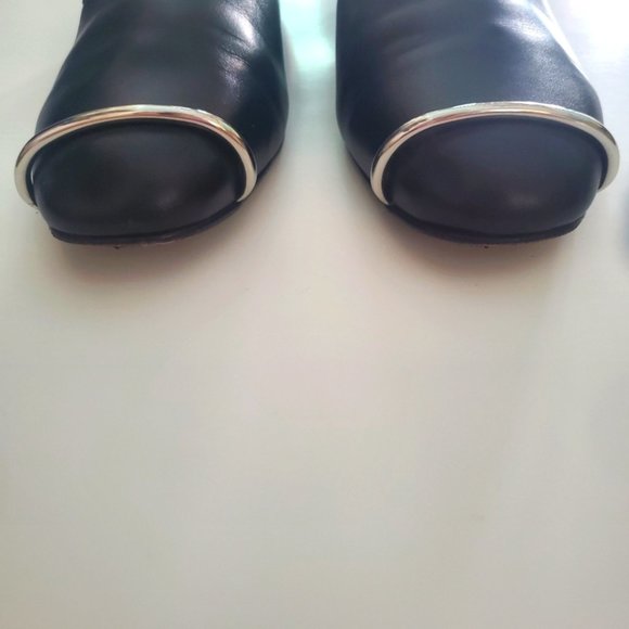 $595 Alexander Wang Leather Metal Ring Loafer Slip on Flats - Picture 5 of 6